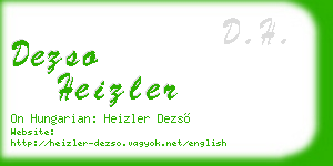 dezso heizler business card